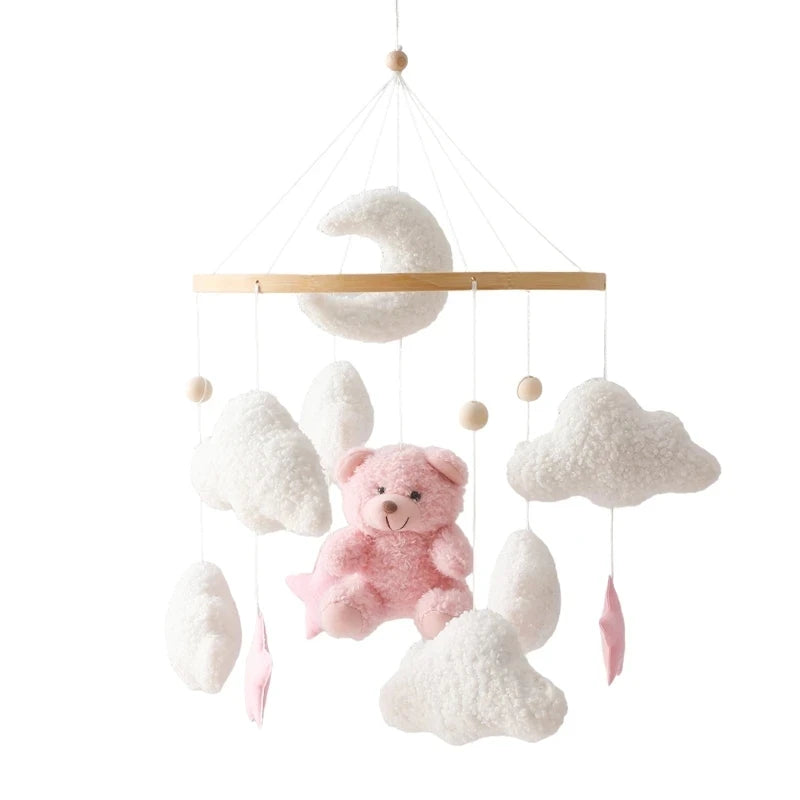 Baby Crib Mobile Rattle Toy For 0-12 Months Cartoon Felt Forest Animal Bed Bell Hanging Wooden Bracket Mobile Newbaby Rattle Toy Purest Peak
